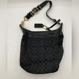 COACH Designer Bleecker Vintage Y2K Signature Hobo Bucket Shoulder Bag Purse